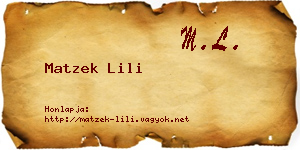Matzek Lili névjegykártya