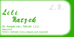 lili matzek business card